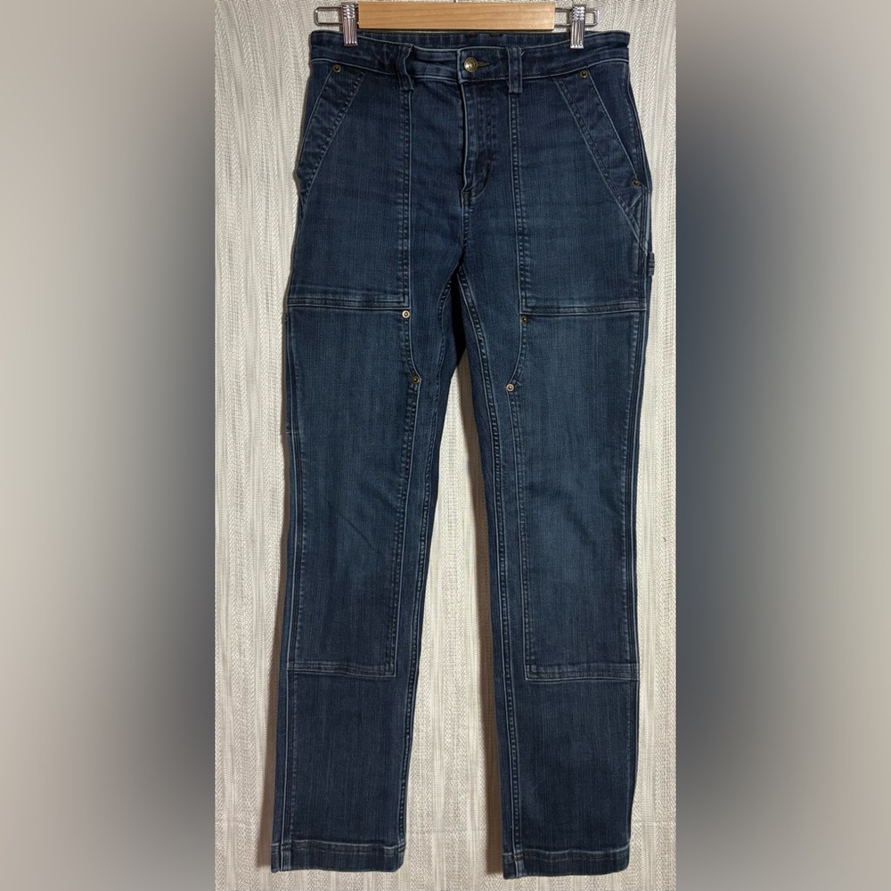 Duluth Trading Co. Women's Slim Leg Jeans in Dark Indigo Blue